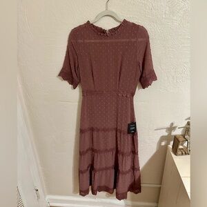 Lulus purple dot midi dress